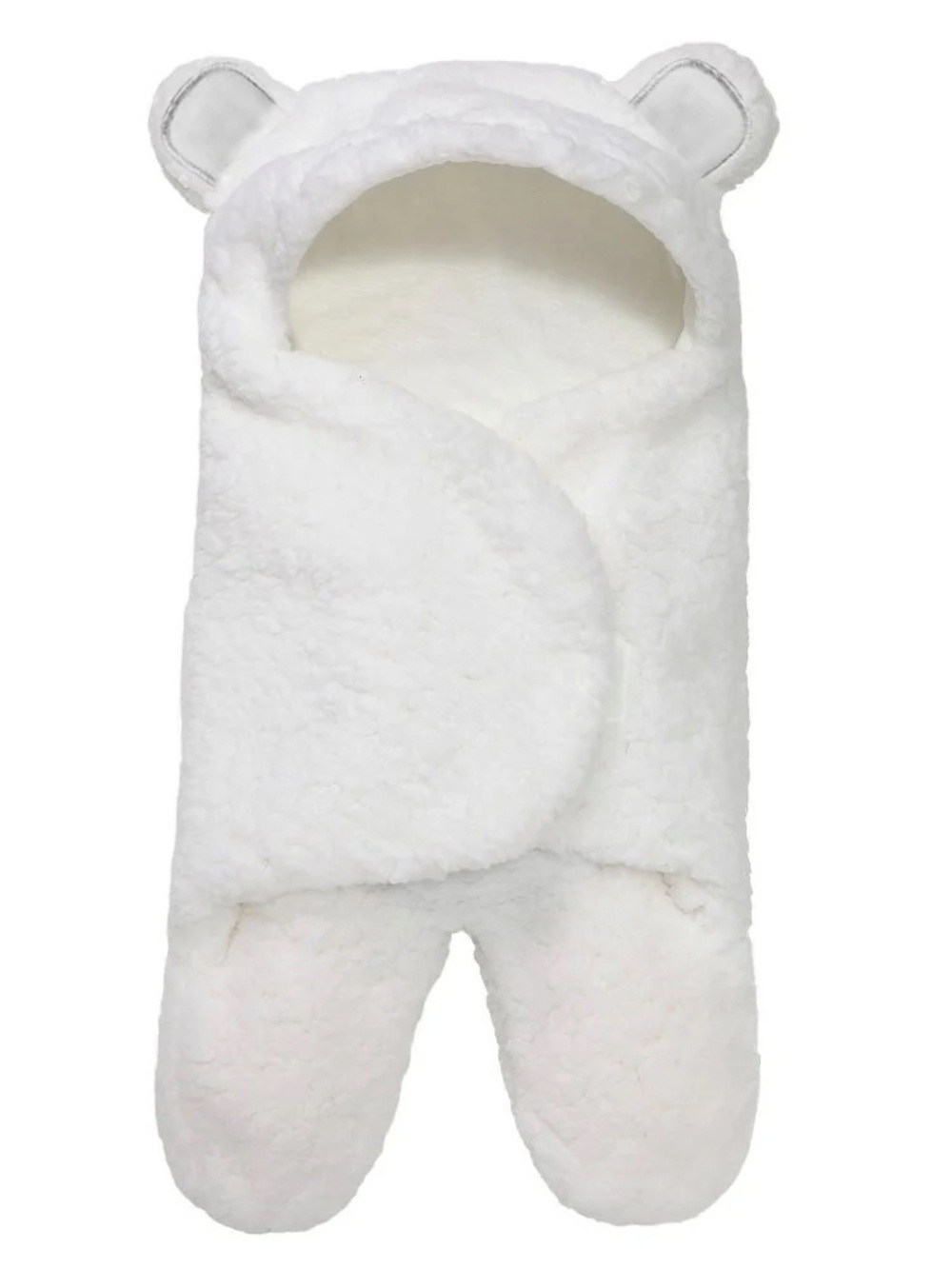 NWT - Jam Naturals-Cute Bear Organic Swaddle Wrap in White, Size - 3 - 6 mos